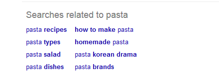 pasta related searches google